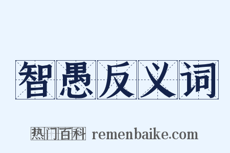 智愚反义词是什么意思的图片